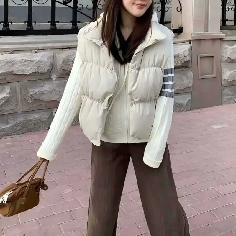 Women Down Vest 90% Duck Down Sleeveless Jacket Stand Collar Korean Winter Fashion Outerwear  chaquetas para mujer VT-348