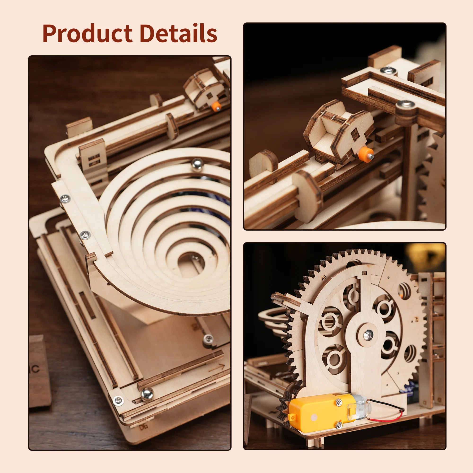 DIY Puzzle 3d Wooden Marble Run Wooden Track Montessori Education Toys Wood Jigsaw Puzzle Wooden Building Kits Gifts For Kids