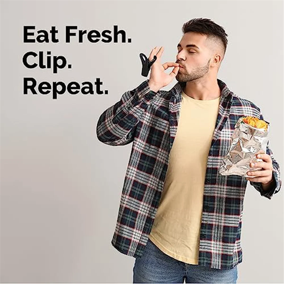 

AA38M Magnetic Chip Clips - Tight Sealing Bag Clips for Food Packages,Chip Bag Clip and Kitchen Storage,10PCS