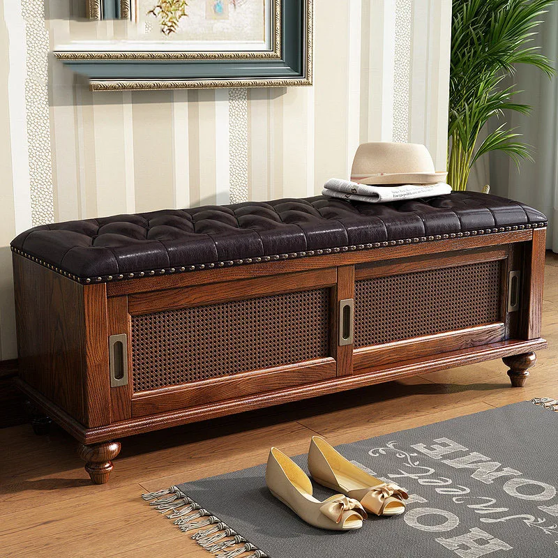 Space Saving Storage Foot Stool Wood Bench Seat Living Room Entryway Foot Stool Modern Pedicure Tabouret Lounge Suite Furniture