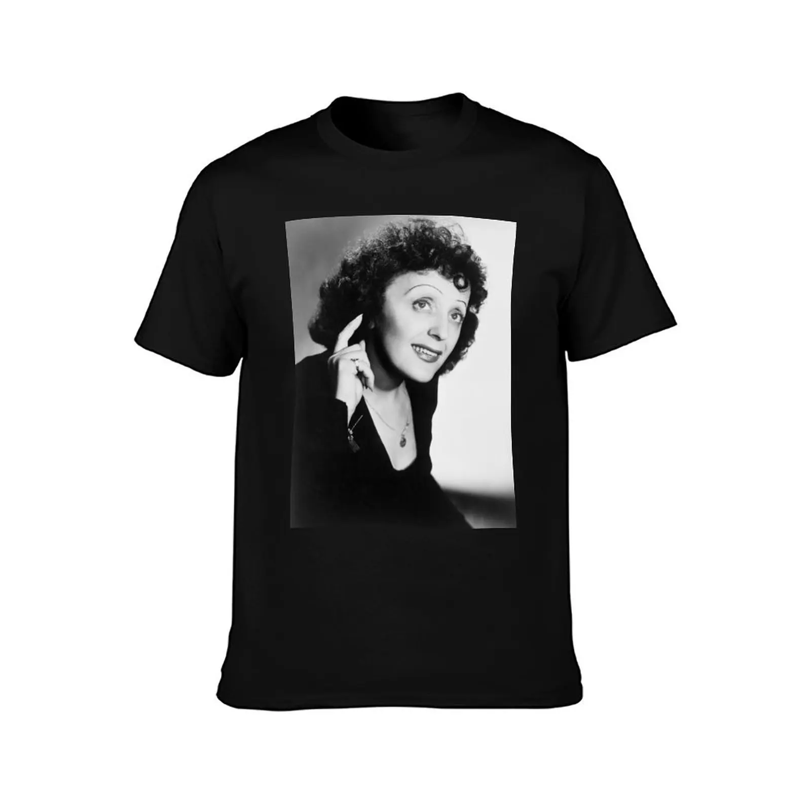 Edith Piaf T-Shirt Basic Simple Casual Short Sleeve Tee T-Shirt