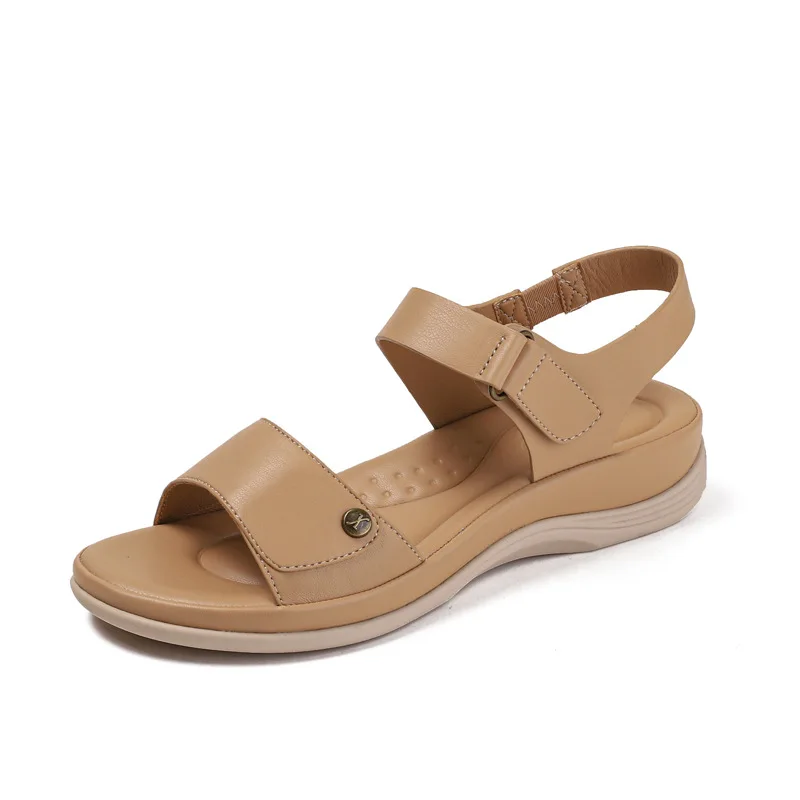 

Летние сандалии на танкетке в богемном стиле с одним ремешком и толстой подошвой для пляжа