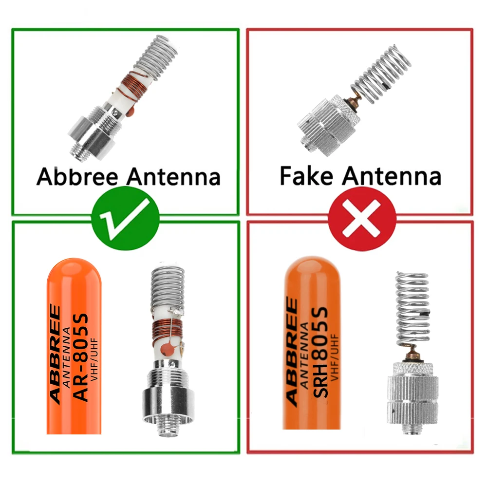 ABBREE AR-805S Mini Short Walkie Talkie Antenna Dual Band SMA-Female High Gain Antenna For Baofeng UV-5R Mini UV-32 Ham Radio view 5