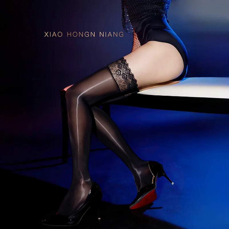 

Stockings Mood Uniform White Lace Thigh-High Stockings Pure Desire Couple Sexy Black Lingerie Glossy Plus Size Long Tube Ultra-T