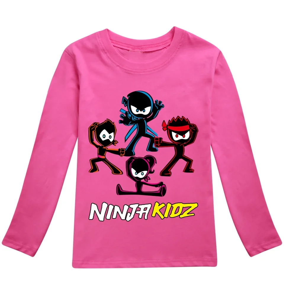 NINJA KIDZ Boys Clothes Summer Kids Fashion Long Sleeve T-Shirt Boys Graphic Tee Baby Girls Tops Child Pullover