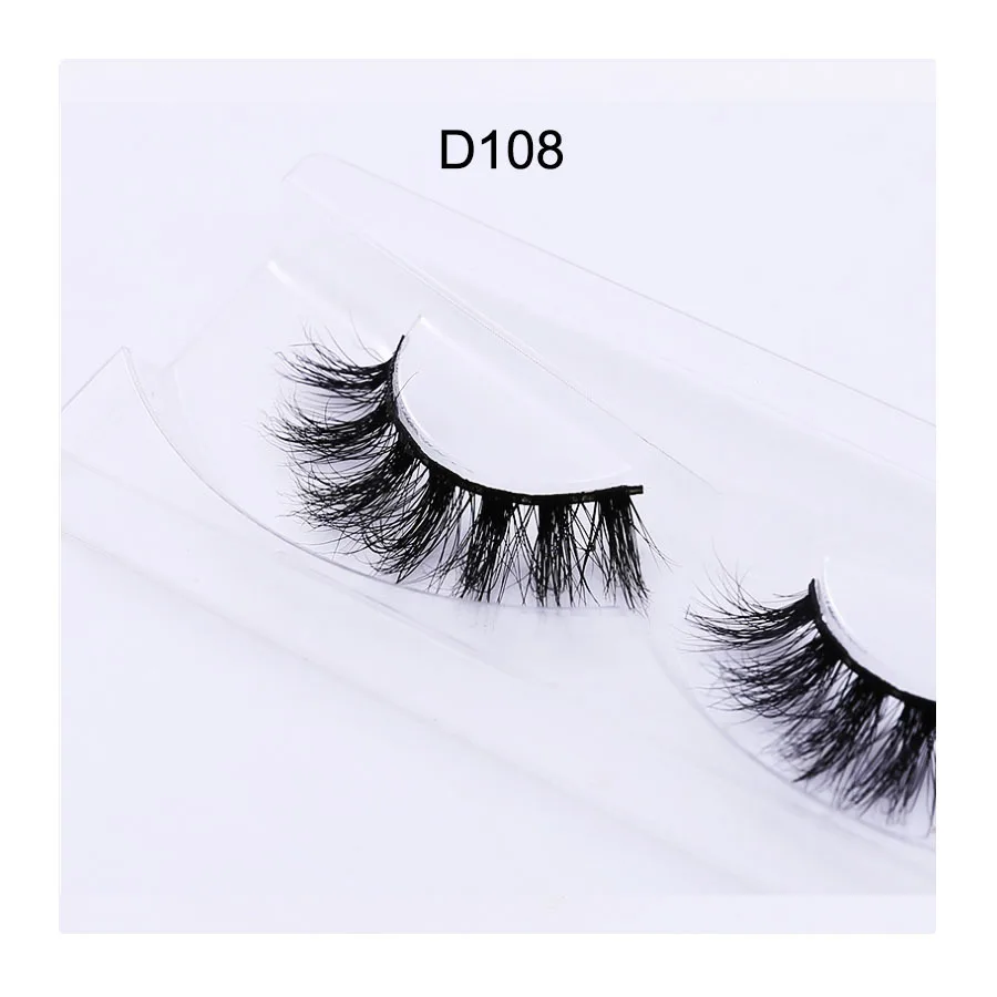 3D Fluffy Real Mink Lashes Handmade Dramatic ขนตาสั้น D รูปแบบโหดร้ายฟรี Mink Lashes ขายส่ง50คู่ไม่มีกล่องขนตา