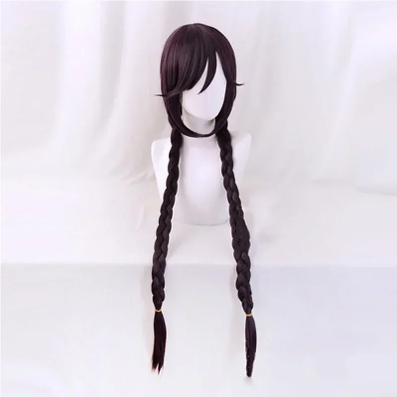 Danganronpa Touko Fukawa Toko Dark Purple Braids wig Cosplay Costume Dangan Ronpa Heat Resistant Synthetic Hair cap /