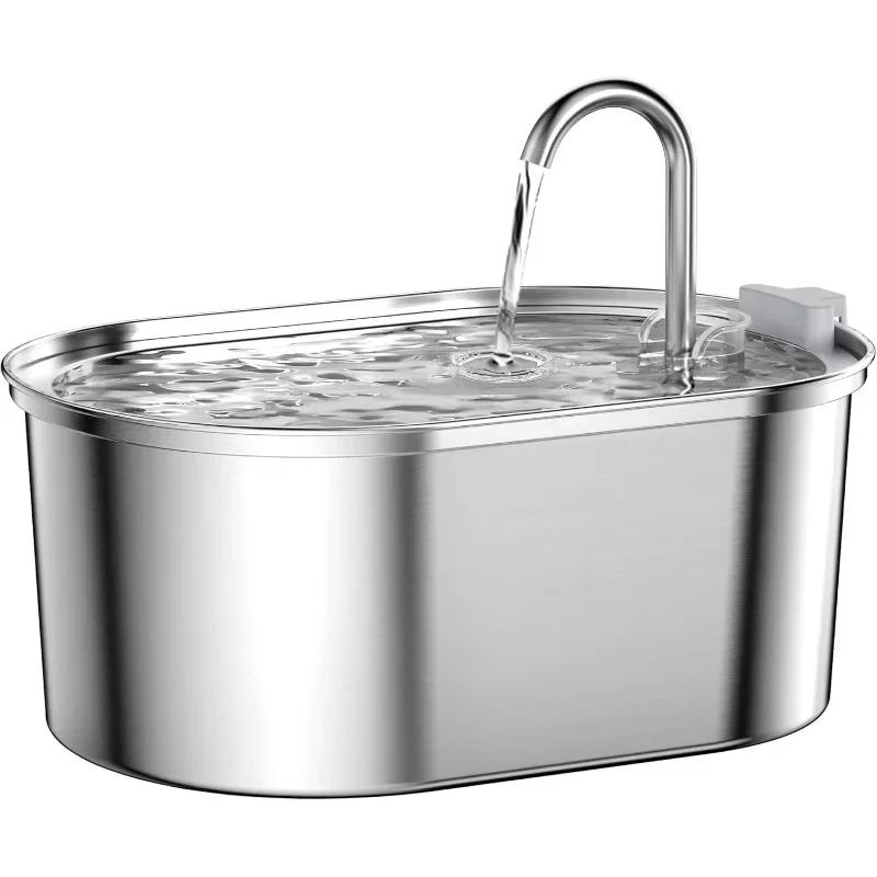 

Cat Water Fountain Stainless Steel: 108oz/3,2L Pet Water Fountain - Water Fountain for Cats Inside with Quiet Pump