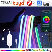 5M-10M Zigbee3.0 Neon RGB Led Strip Light DC12V Backlight Solf Tape Dimmable Ambience Room Decor Smart Control for Google Alexa