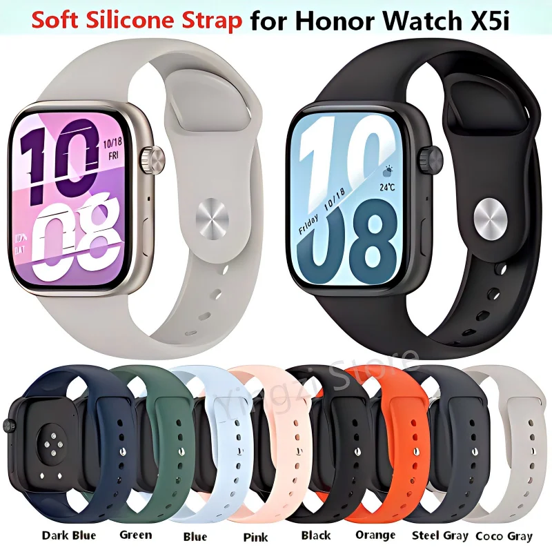 Silikonarmband für Honor Watch X5i, Ersatzarmband, weiche Schlaufe für Honor WatchX5i, Sportarmband-Zubehör