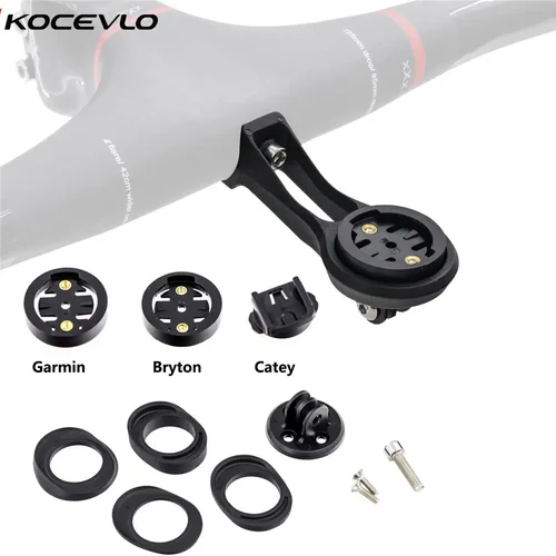 Imagen 1 del producto Soporte de ordenador para bicicleta KOCEVLO, soporte de extensión, Base de extensión de plástico con arandela negra para Garmin/Bryton/Catey