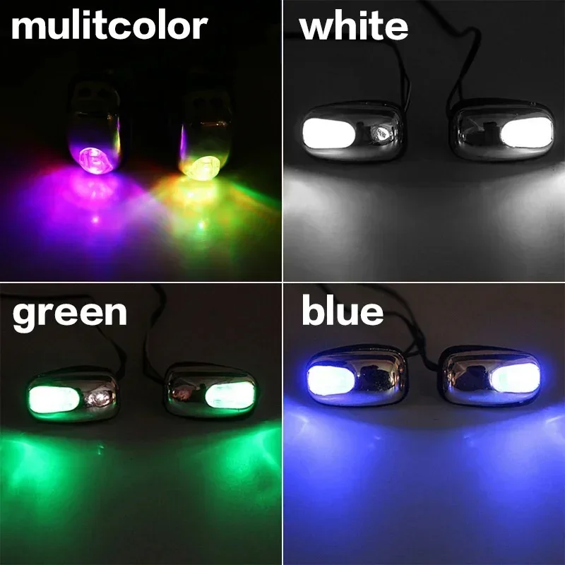 12V Universal LED Car Headlight Water Spray Nozzle Washer Lamp Wiper Hood Windshield Jet Spout