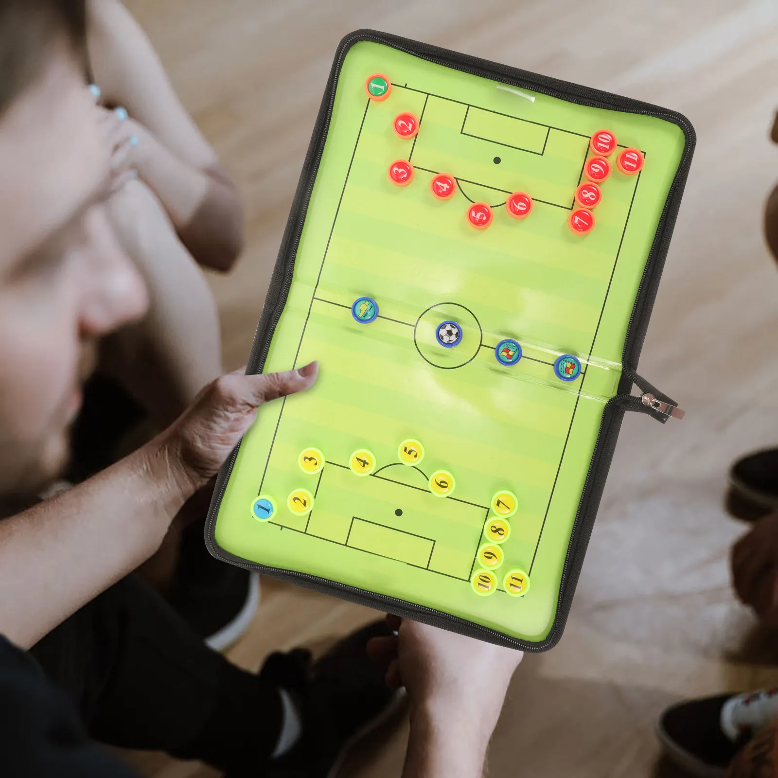 

Football Soccer Tactical Clipboard Magnetic Coaching Board for Strategy Development PVC High Quality Smooth Erasable Surface