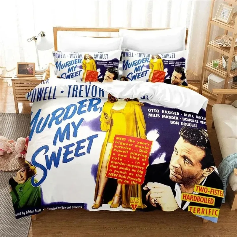 Movie Murder My Sweet Bedding Set,Duvet Cover Comforter Bed Set Quilt Cover Pillowcase,King Queen Twin Size Boys Girls Adultse