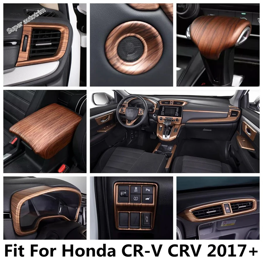 Central Control AC Air Conditioning Panel / Door Speaker / Steering Wheel Cover Trim Accessories For Honda CR-V CRV 2017 - 2022