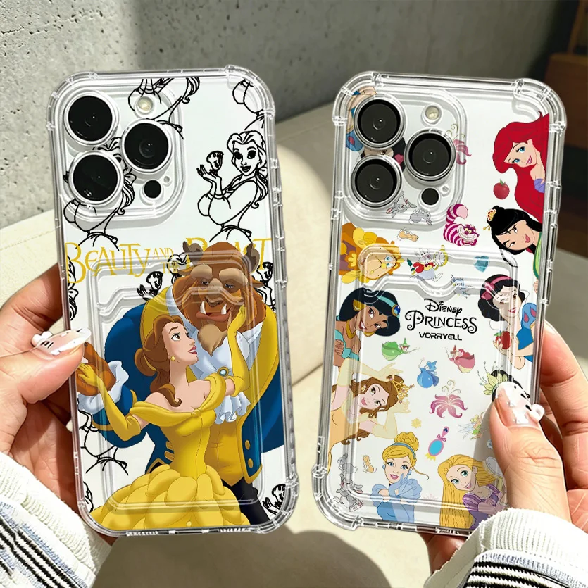 Cartoon Princess Hot Card Hold Phone Case For Samsung Galaxy S26 S25 S24 S23 S22 S21 S20 FE Edge Plus Ultra M33 M53 M54 5G Cover