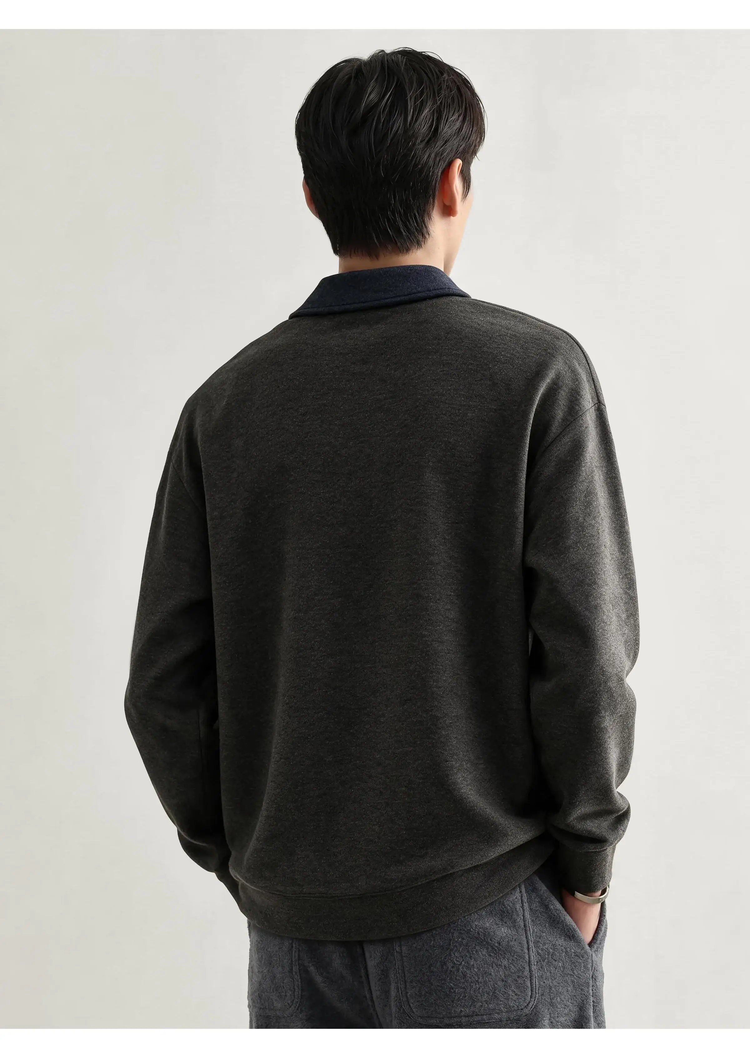 Men Splice Collar Loose Casual Pullover Sweatshirts Autumn Winter Streetwear Vintage Fashion Hoodies Sweatshirts Coat Tops