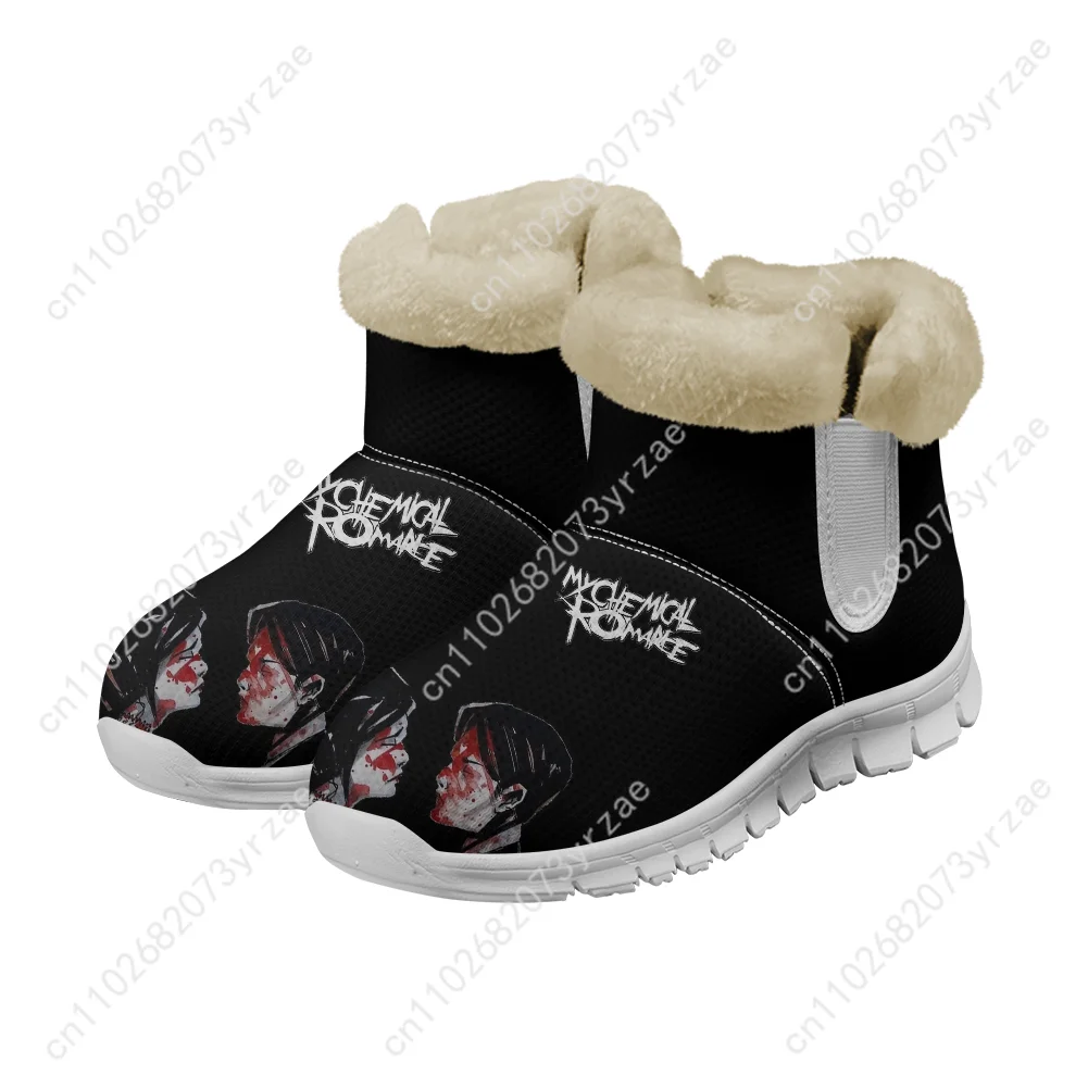 Botas de nieve My Chemical Romance, botas cálidas para hombre y mujer, calzado informal de alta calidad, ligero, con patrón de pareja, zapatos personalizados