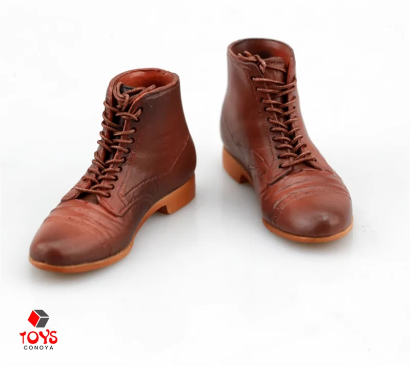 1/6 Scale Male Lace-up Rubber Boots Soldier Solid Shoes Model Fit 12-inch Detachable Feet Action Figure Body Dolls