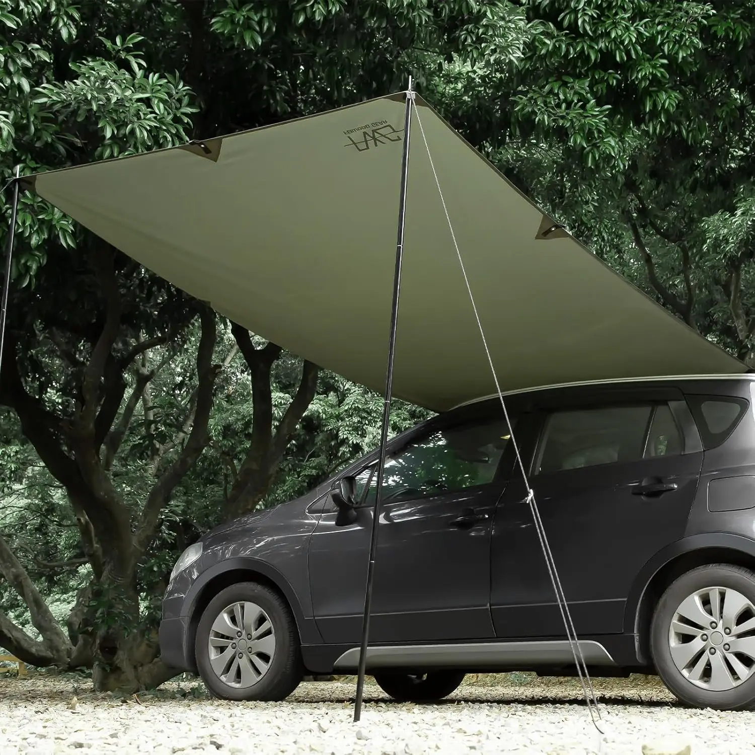 

Portable Car Awning for SUV, Quick Install No Roof Rack Needed, Waterproof UV50+ 10x5.6ft Camping Shade