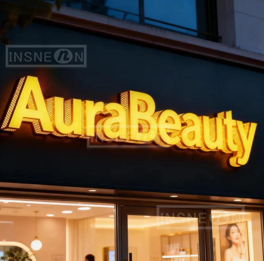 Custom Neon Led Sign Logo Business Signs Letters With Lights Wall Advertising Brand Outdoor Light Luminous Large Label Metal 3d