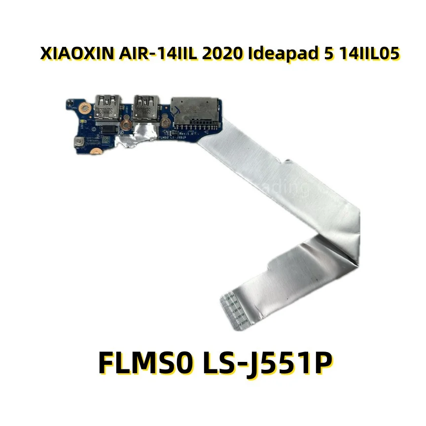 For Lenovo XIAOXIN AIR-14IIL 2020 Ideapad 5 14IIL05 USB Power Button Board With Cable FLMS0 LS-J551P 100% Tested