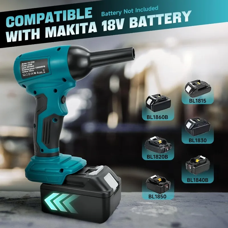 Jet Blower 130000 RPM Brushless Motor Portable Violent Turbo Fan For Makita/Dewalt/Milwaukee/Bosch/Ryobi 18V 20V Li-ion Battery