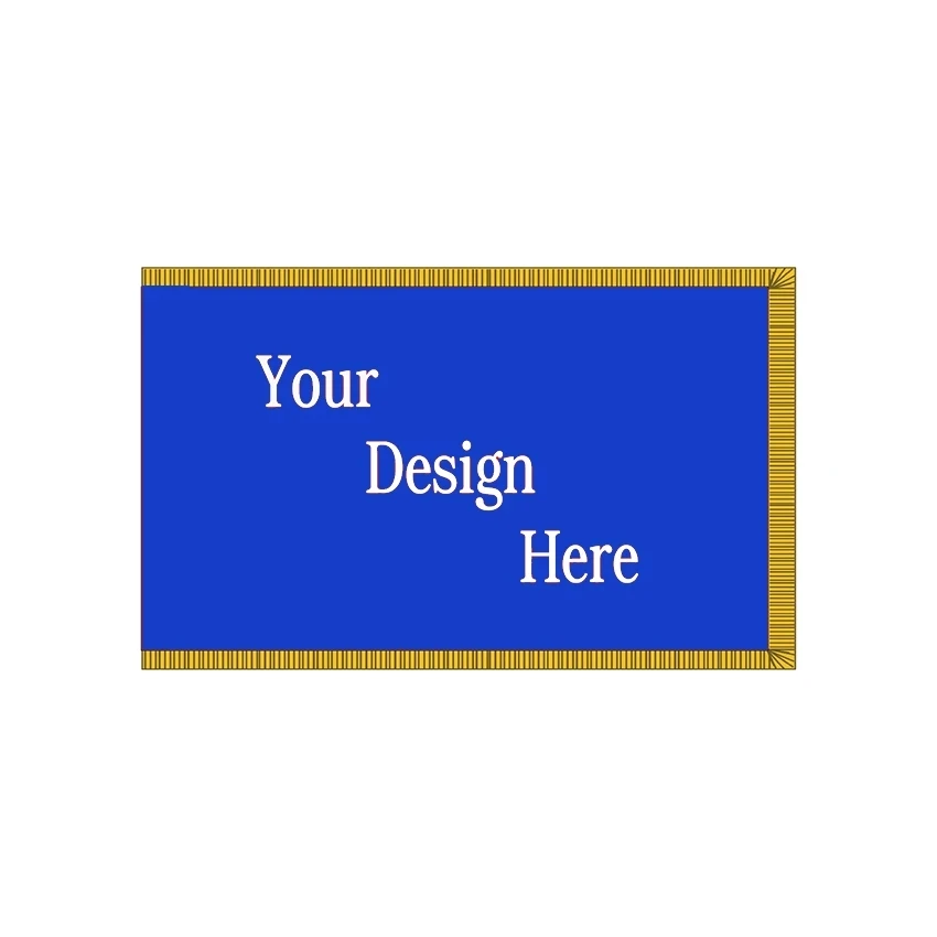 Design Your Own Custom Flag With Gold Fringe Satin Material High Quality