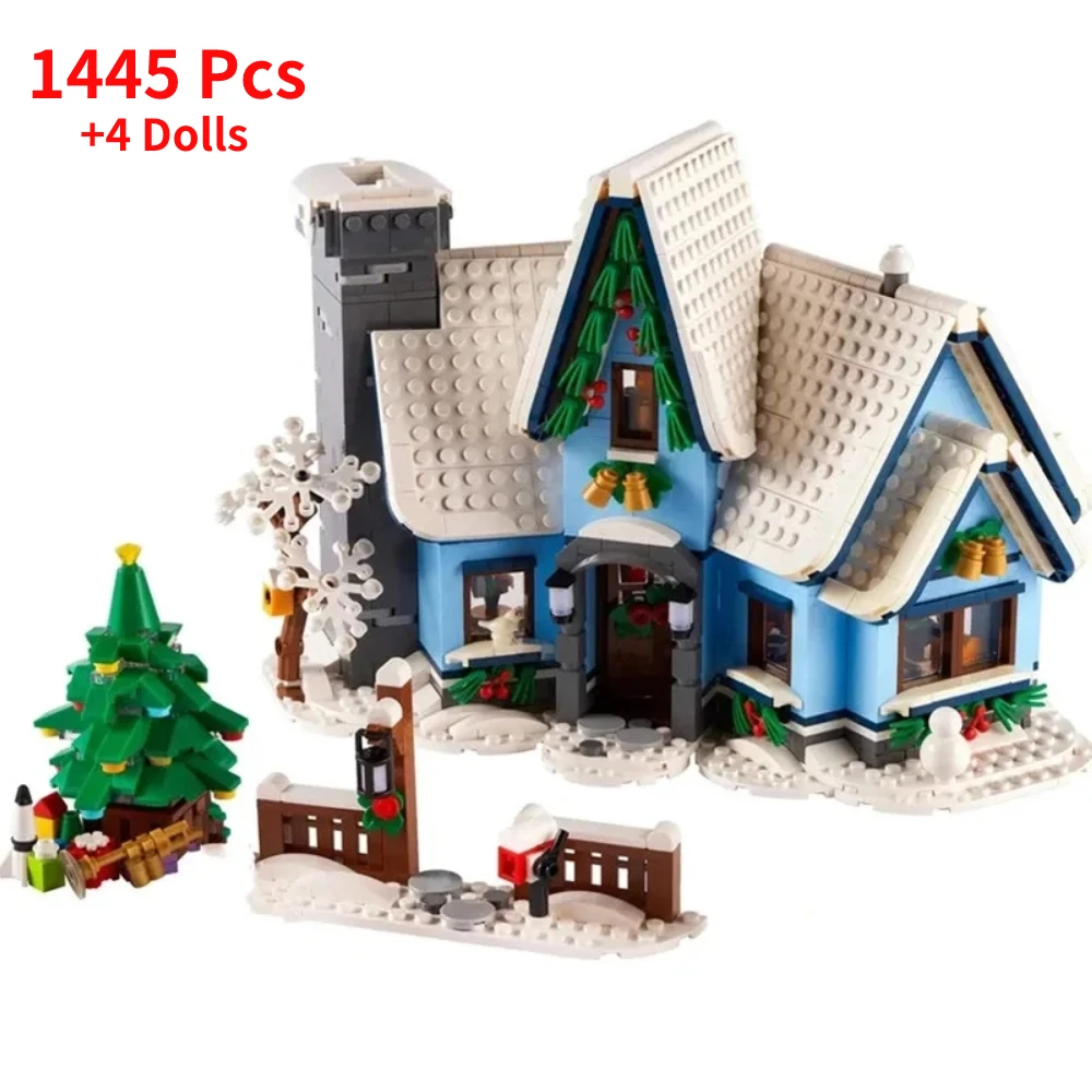 1445Pcs Santas Visit 10293 Building Block Kit Gifts For Kids Winter Railway Station Christmas Present Bricks Toys For Children