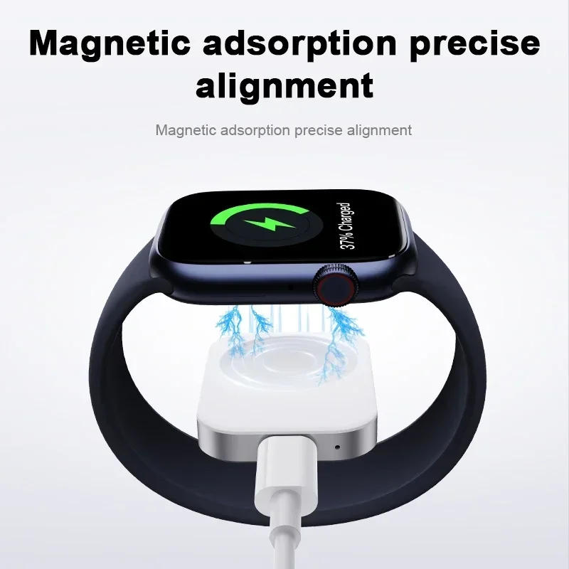 VIKEFON Portable Wireless Charger Magnetic USB Charger Base Fast Charging Dock Station For Apple Watch 9 8 7 SE 6 5 4