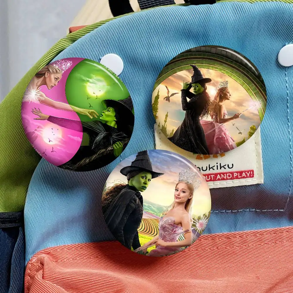 Classic Movie W-Wickeds 58mm Cute Series Pins Funny Badge Interesting Cartoon Animals Brooches Backpack Clothes Gift Accessory