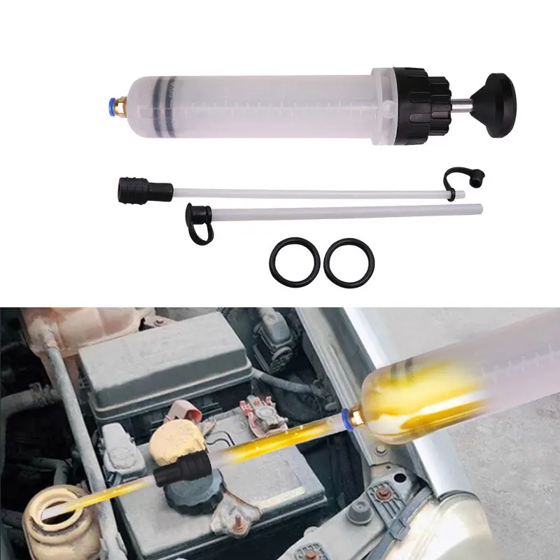 Car Engine Oil Fluid Pump Efficient Vacuum Manual Inhalation Syringe Style Engine Cooolant Transfer Translucent 500cc/1500cc