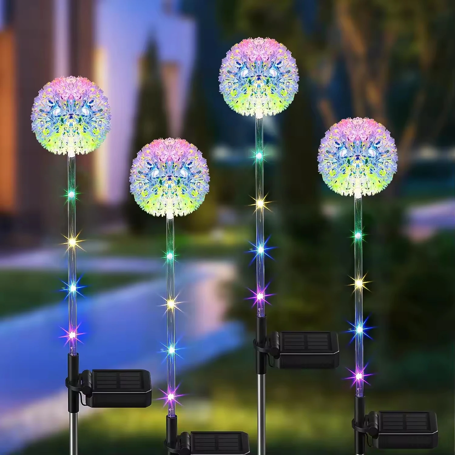 Solar Dandelion Flower Garden Lights Outdoor Waterproof Decoration Solar Fower Light for Garden Lawn Yard Art Wedding Decoration