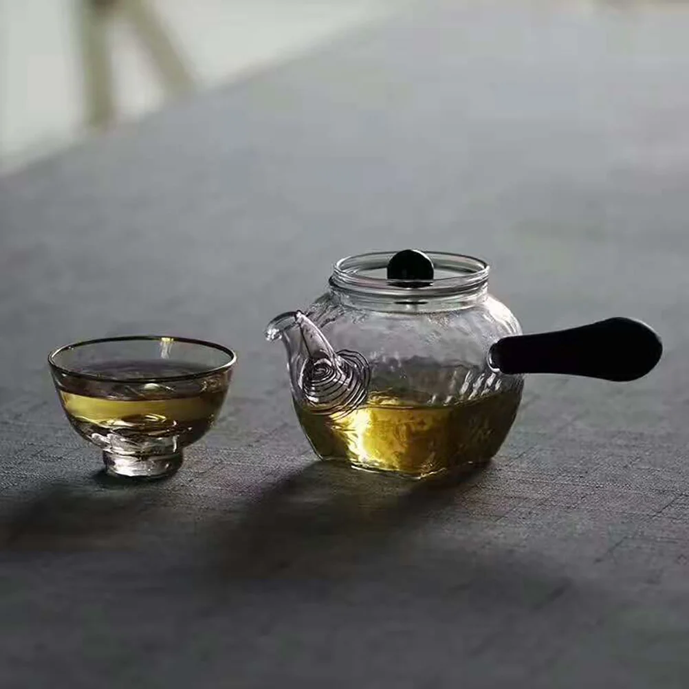 

1Pcs Transparent Glass Teapot Comfortable Handle Easy to Hold Perfect for Gifting Tea Kettle Heat Resistant Teaware