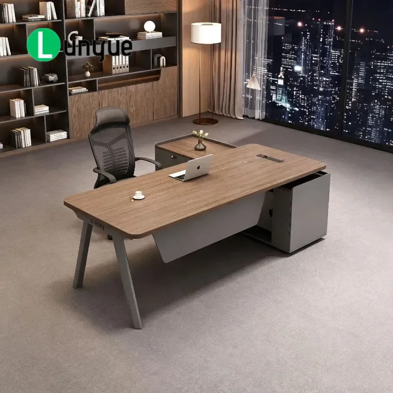 Modern Simple Supervisor Desk with Chair Small Office Boss Manager Workstation Compact Executive Furniture Set for Home