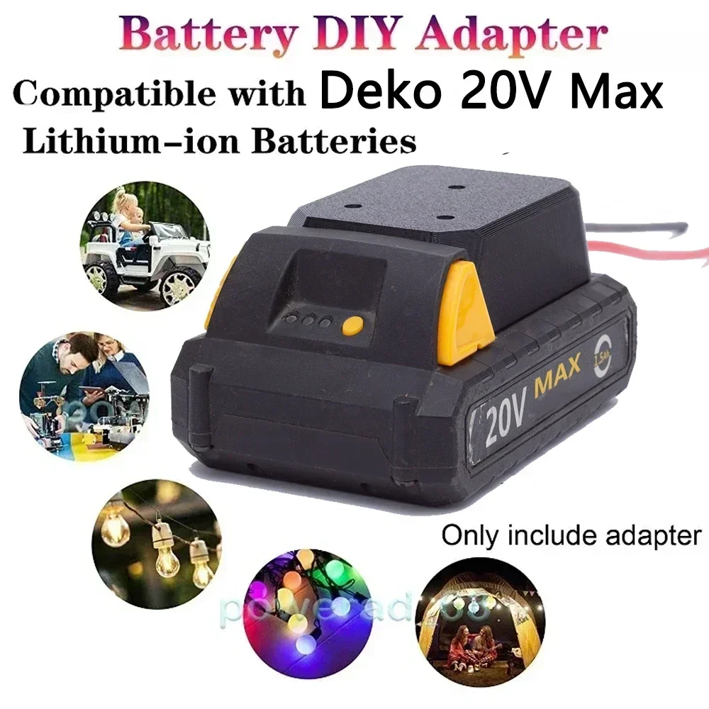 DIY Battery Adapter Power Wheel Converter for DEKO 20V Lithium Battery For Children Rc Car, Robotics(NO Battery)