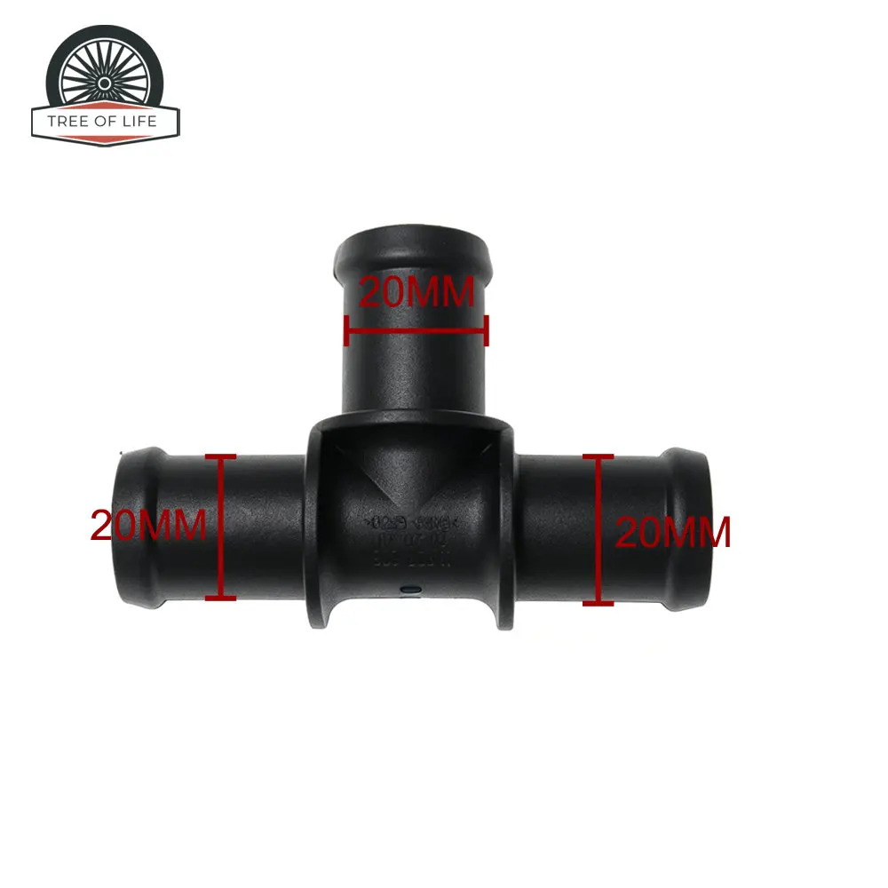 N90760601 Coolant Water Hose Coupling Tee Connector For VW Golf Plus Hatchback MK5 & MK6 1.4 1.9  2.0 2005 2006 2007 2008-2013 ﻿
