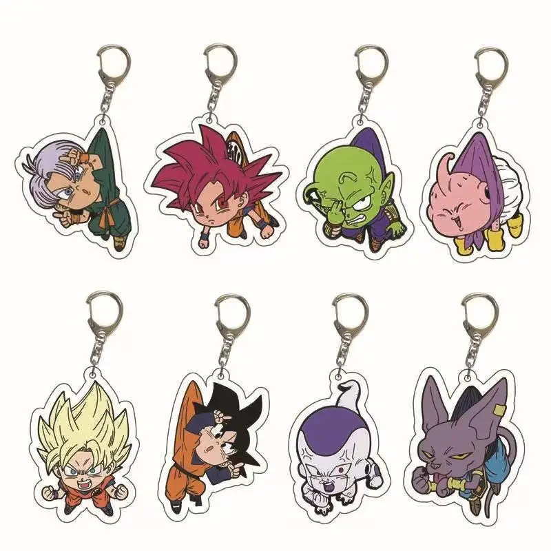 Anime Schlüsselanhänger DIY DragonBall Oolong Yamcha Kuririn Acryl-Accessoires Niedliche Cartoons Kreativer Rucksack-Anhänger Urlaubsgeschenke