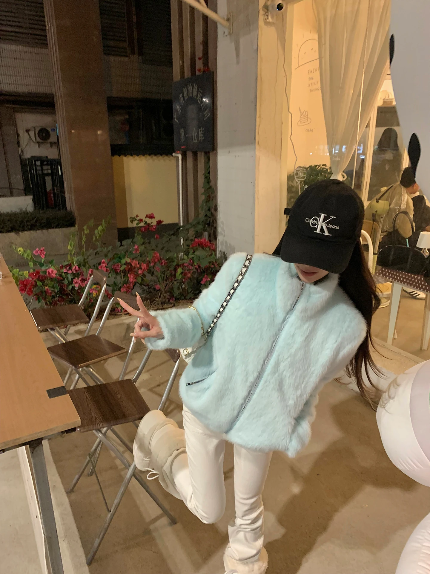 

FHEER Dr Colion ort Fur Jaet Women's Warm Thien Stand Collar Polyester Leather Alternative Simulation Coat