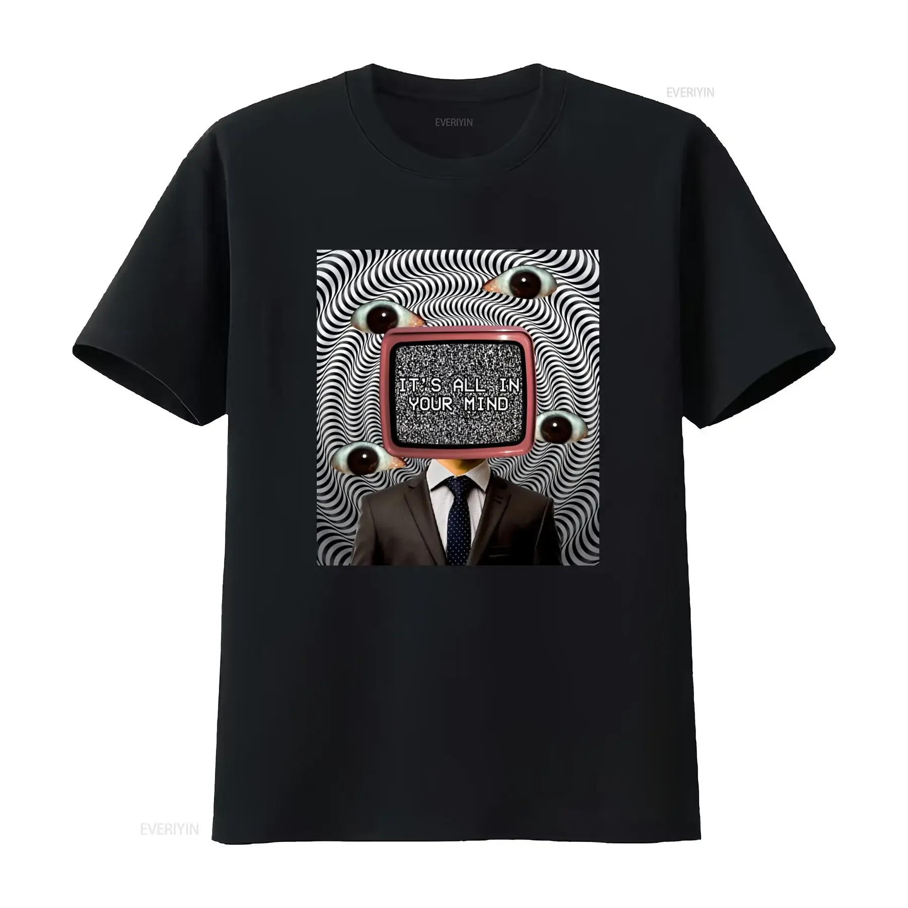 NEW LIMITED Weirdcore Aesthetic Optical Illusion Oddcore T Shirt with Weird Eyes Design vintage Washed Breathable Stylish