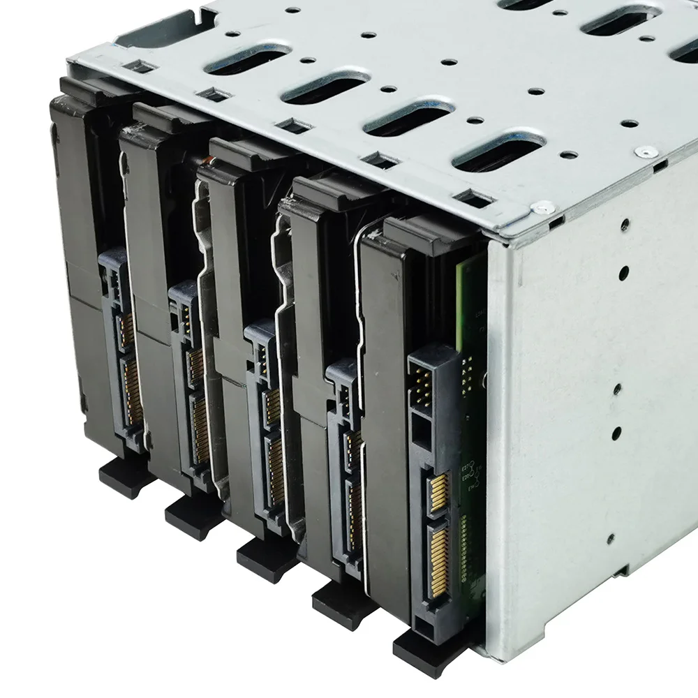 Large Capacity HDD Hard Drive Cage Rack 5.25 Inch to 5X 3.5 Inch SAS SATA Hard Drive Disk Tray for Computer