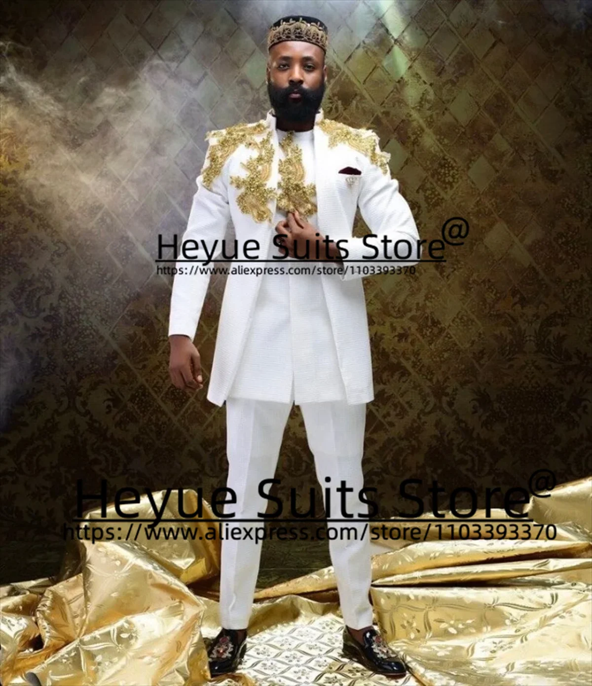 

Luxuly Bead embroidery Groom Wedding Tuxedos Slim Fit Long Men Suits 2 Pieces Sets Handsome Male Blazers Elegant Ropa Hombre