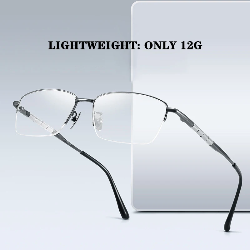 Ultra-Light Pure Titanium Glasses Frame Men Business Casual Eyeglasses Silver Super Light Spectacles Retro Artistry Spectacles