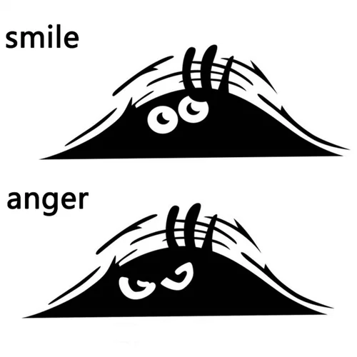 Imagen 2 del producto Peeking Monster-pegatina de ojos grandes para coche, autoadhesiva impermeable, cubierta antiarañazos, decoración automática, estilo de coche