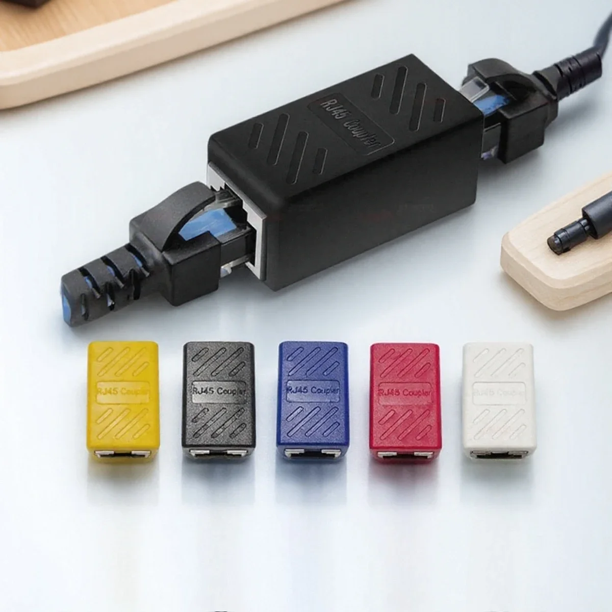 

RJ45 Ethernet Coupler Female to Female Inline Adapter for Cat7 Cat6 Cat5e Network Cable Extender for Home Office Use