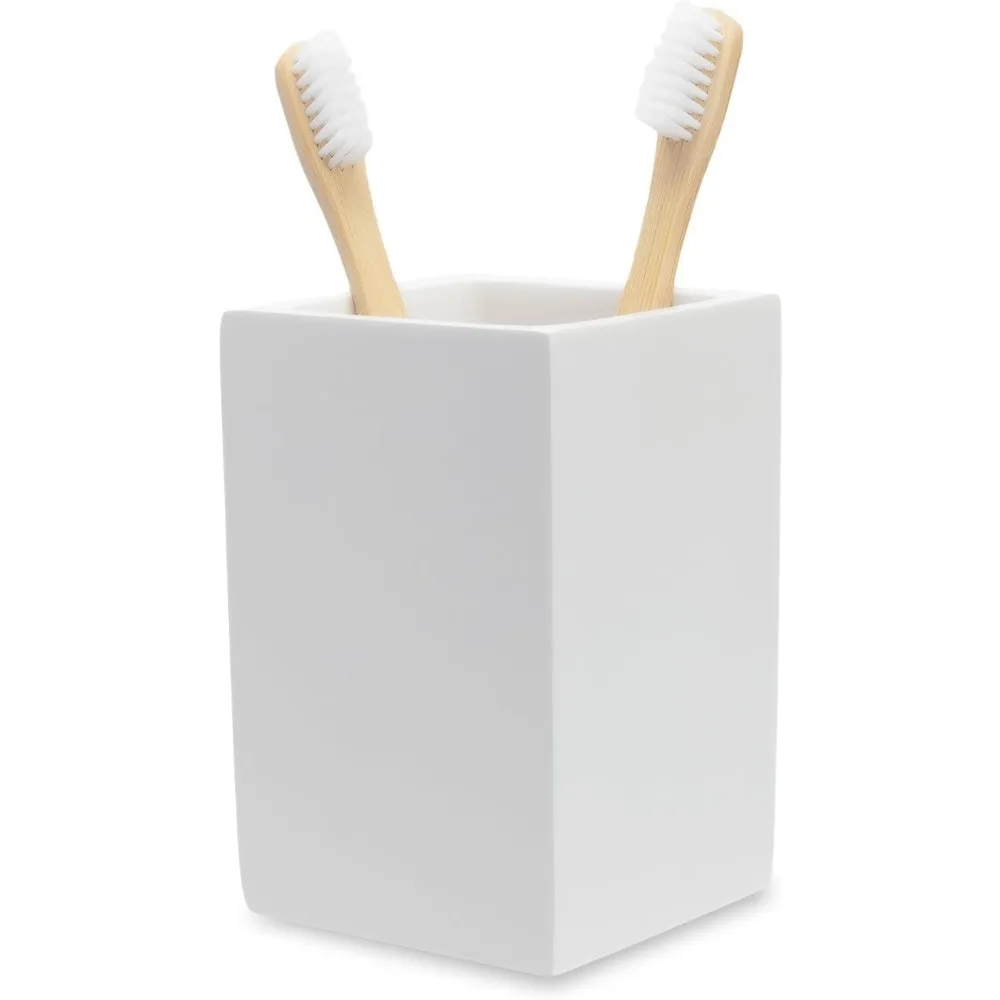

Матовая белая зубная щетка и держатель зубной пасты для туалетного столика и столешницы в ванной комнате, квадратный органайзер для электрических зубных щеток, пол