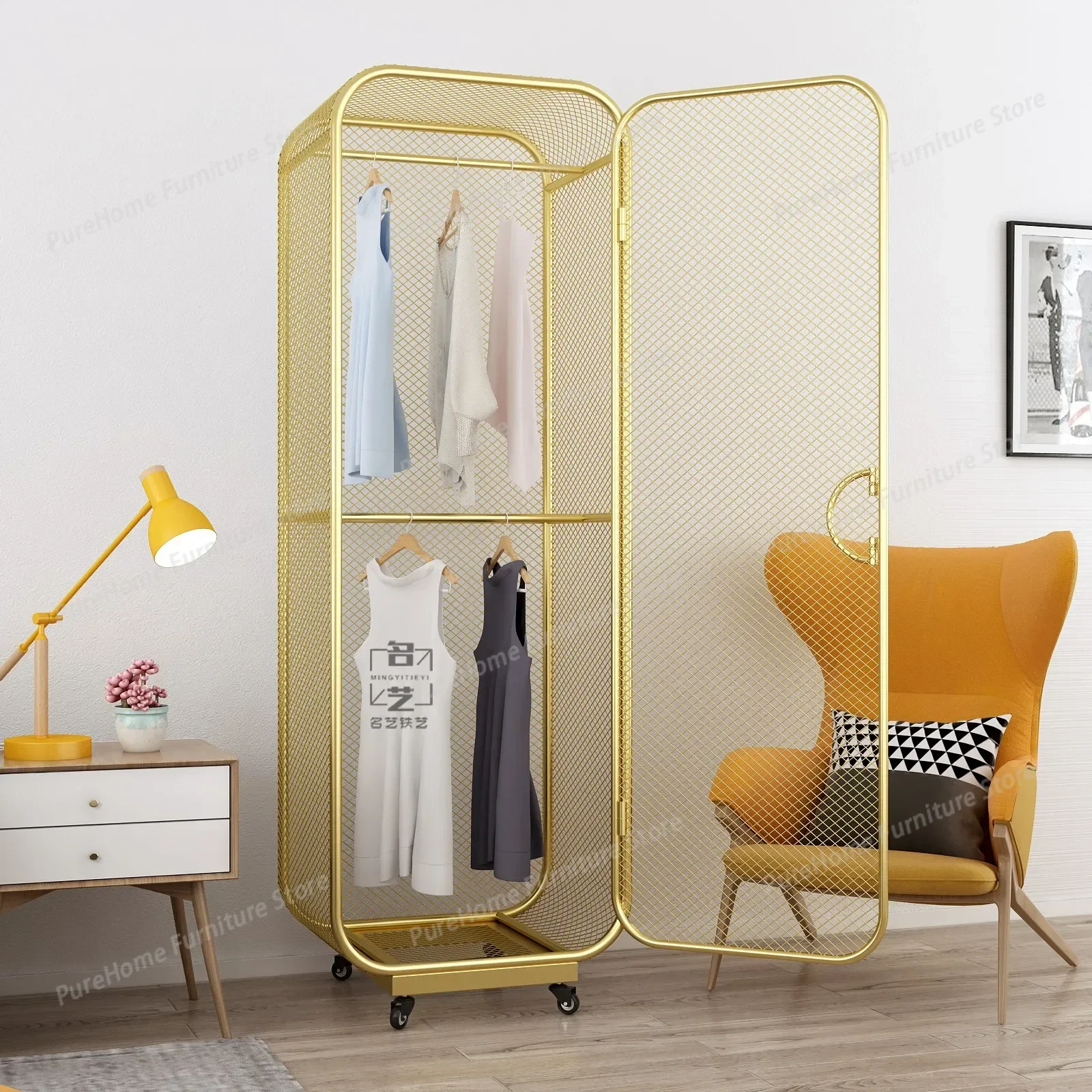 Small Modular Wardrobe Shelves Display Nightstands Minimalist Wardrobe Cheap Space Saving Garden Metal Ropero Home Furniture