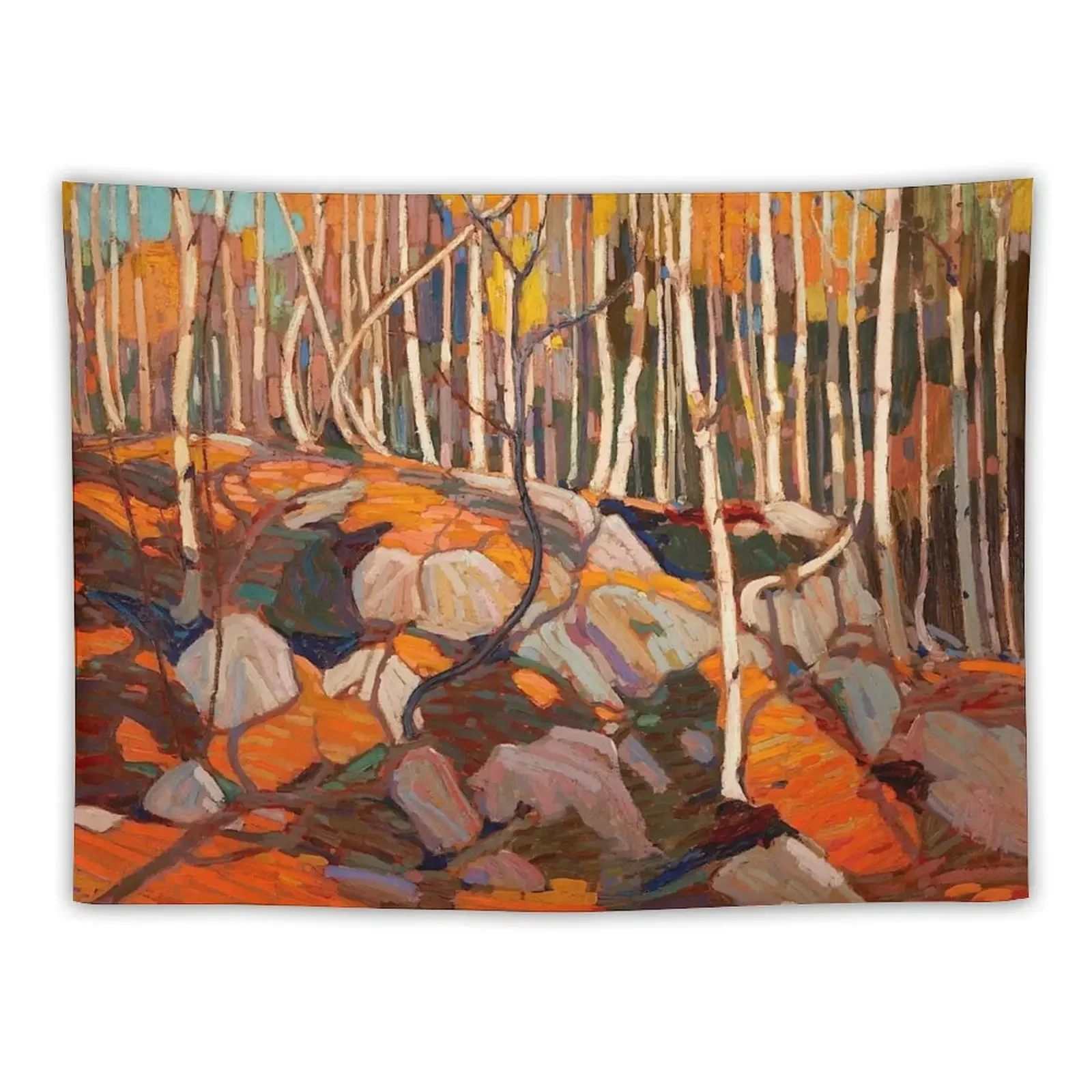 Tom Thomson - The Birch Grove, Autumn - 1915-16 Tapestry Decor For Room Room Decor Aesthetic Wall Hanging Tapestry