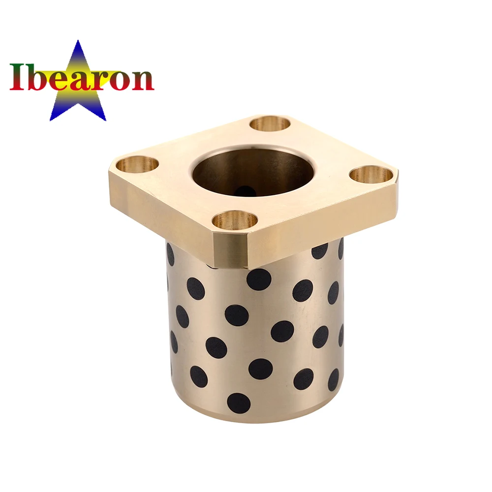 

2PCS LMK6 Square Flanged Linear Bearing Graphite Copper Sleeve Self-lubricating Oil Free Bushing 3D Printer Parts