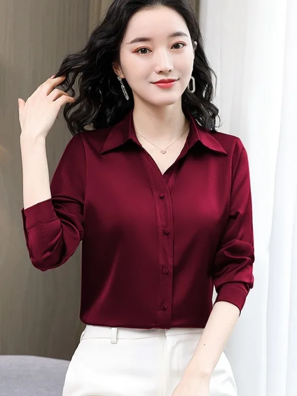 

Шелковый топ из ацетатного сатина класса люкс, прямого кроя, универсальный, высококачественный, для женщин...